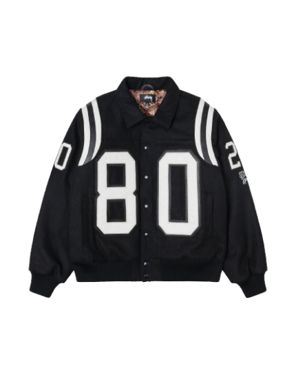 Stussy 80 Wool Varsity Black Jacket