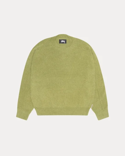 Stussy Exposed Seam Crew Olive Sweatshirt