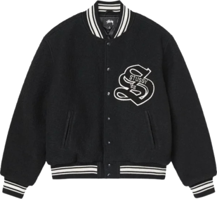 Stussy Aesthetic Varsity Black Jacket