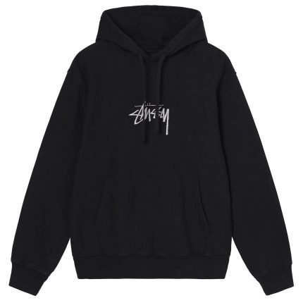 STUSSY STOCK LOGO HOODIE BLACK