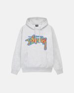 STUSSY THERMAL STOCK HOODIE GREY