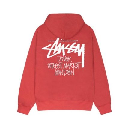 STUSSY X DOVER STREET MARKET LONDON HOODIE RED
