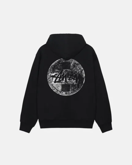 STUSSY DOT STAMP HOODIE BLACK